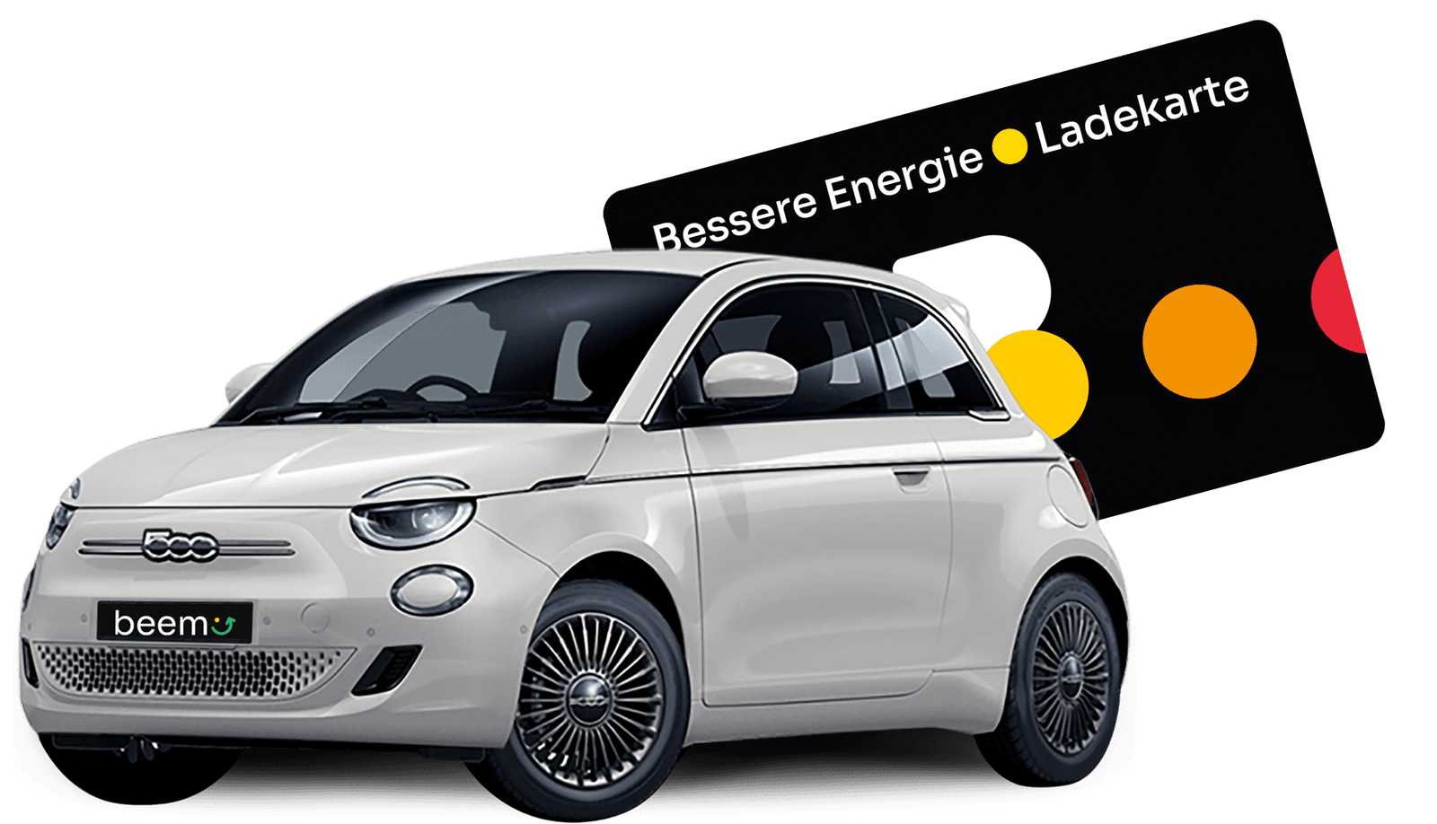 beem Fiat 500e Hatchback mit Bessere Energie Ladekarte